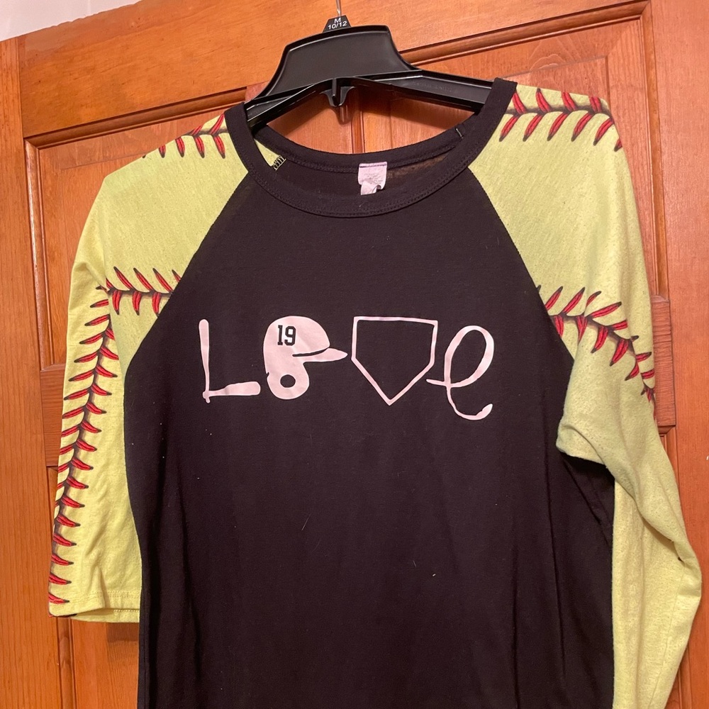 Custom softball mom raglan shirt. #19 love softball